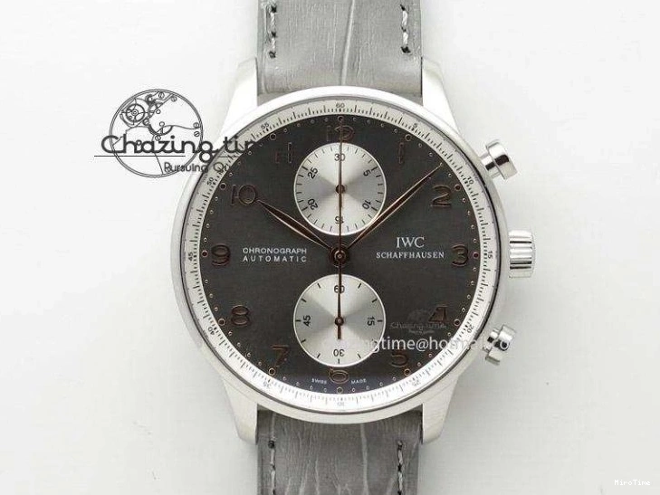 MIROTIME 0331 Sustainable Portuguese IW5444 SS White Dial RG Numbers On Brown Leather Strap A 7256